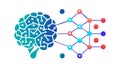 Abstract Brain with Interconnected Nodes AI Concept, vector design Generative AI Royalty Free Stock Photo