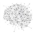 Abstract brain network: complex connection points in a neural web Royalty Free Stock Photo