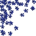 Abstract brainteaser jigsaw puzzle dark blue Royalty Free Stock Photo