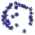 Abstract brainteaser jigsaw puzzle dark blue Royalty Free Stock Photo