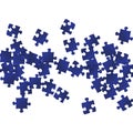 Abstract brainteaser jigsaw puzzle dark blue Royalty Free Stock Photo