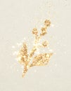 Abstract branch of golden glitter sparkle