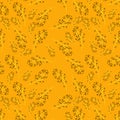 Abstract branches on yellow background vector
