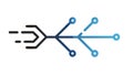 Abstract Branching Network Icon for Data and Connectivity, vector design Generative AI Royalty Free Stock Photo