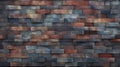 Abstract Brick Tile Wall In Blue, Red, And Gray Royalty Free Stock Photo