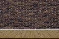 Abstract brick wall and wood floor in room for artwork Royalty Free Stock Photo