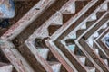Abstract bricks background with selective focus