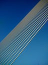 Abstract bridge cable with blue sky background