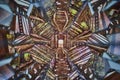 Abstract Bridge Kaleidoscope - Geometric Symmetry Upward View