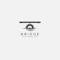 abstract bridge logo vintage building river logo