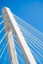 abstract bridge pillar with support cables Royalty Free Stock Photo