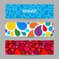 Abstract Bright banner with drops of water, bright colors and re Royalty Free Stock Photo