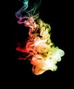 Abstract bright and beautiful color smoke colorful on black back Royalty Free Stock Photo