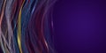 An abstract bright colored background. Lots of colorful wave lines on purple background with copy space for abstract