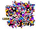 Abstract bright colorful mosaic vector background, artistic design element trendy modern style. Royalty Free Stock Photo