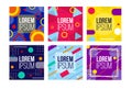 Abstract bright colourful banners set in square Royalty Free Stock Photo