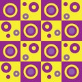 Abstract bright contrast seamless pattern with circles and squares
