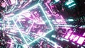 Abstract Bright Cyberpunk Pattern Light Tunnel Royalty Free Stock Photo