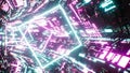 Abstract Bright Cyberpunk Pattern Light Tunnel