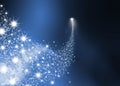 Abstract Bright Falling Star - Shooting Star with Twinkling Star Royalty Free Stock Photo