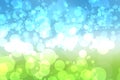 Abstract bright gradient motion spring or summer landscape texture background with natural blue green bokeh lights and blue bright Royalty Free Stock Photo