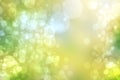 Abstract bright gradient motion spring or summer landscape texture background with natural green blue bokeh lights and yellow Royalty Free Stock Photo