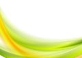 Abstract bright green and orange wavy background