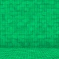 Abstract bright green square pixel tile mosaic wall background and texture. Royalty Free Stock Photo