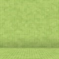 Abstract bright green square pixel tile mosaic wall background and texture. Royalty Free Stock Photo