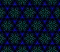 Abstract bright kaleidoscope symmetric pattern on a black background