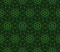 Abstract bright kaleidoscope symmetric pattern on a black background