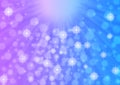 Abstract Bright Light Rays, Sparkles and Bokeh in Blue and Violet Background Royalty Free Stock Photo