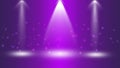 Magical Spotlights and Sparkles in Purple Background Royalty Free Stock Photo