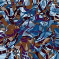 Abstract bright multicolor mosaic geometric marble slab texture pattern Blue, brown, beige, purple colors