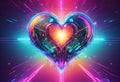 Abstract bright multicolored cosmic heart on a space background Royalty Free Stock Photo