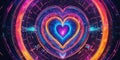 Abstract bright multicolored cosmic heart on a space background Royalty Free Stock Photo