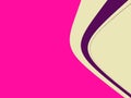 Abstract bright pink background, one purple curved stripes and a tiny black line on the white part