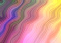 Bright rainbow background with a pattern of wavy colored  arranged at an angle in yellow, pink, magenta, purple, green, blue and b Royalty Free Stock Photo