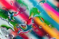 Abstract bright rainbow multicolored background. Colorful macro water bubbles, stains and spots Royalty Free Stock Photo