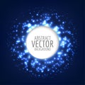Abstract bright shining sphere. Vector light background. Circle shape with sparkles. Royalty Free Stock Photo