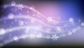 Vector Abstract Winter Holidays Blurry Pastel Blue, Pink and Purple Gradient Background with Glowing Snowflakes and Blurring Bokeh Royalty Free Stock Photo