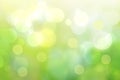 Abstract bright spring or summer landscape texture with natural green bokeh lights and yellow circular lights. Autumn or summer Royalty Free Stock Photo