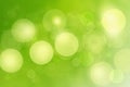 Abstract bright spring or summer landscape texture with natural light green bokeh lights and bright sunny lights with leaves. Royalty Free Stock Photo