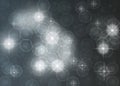 Abstract Bright Stars, Lights, Sparkles and Bubbles in Dark Gray Background Royalty Free Stock Photo