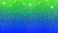 Abstract Bright Stars, Lights, Sparkles, Confetti and Ribbons in Blue and Green Background Royalty Free Stock Photo