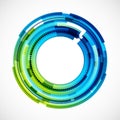 Abstract bright techno circles frame vector background. Royalty Free Stock Photo