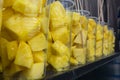 Abstract Bright Yellow Pineapple Fruit in Cups