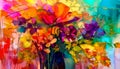 An abstract brightly coloured image inspired by a vase of flowers Royalty Free Stock Photo