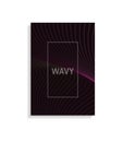 Abstract brochure cover design template with wavy lines design on dark background, color wave vector illustration. Royalty Free Stock Photo