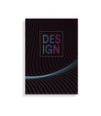Abstract brochure cover design template with wavy lines design on dark background, color wave vector illustration. Royalty Free Stock Photo